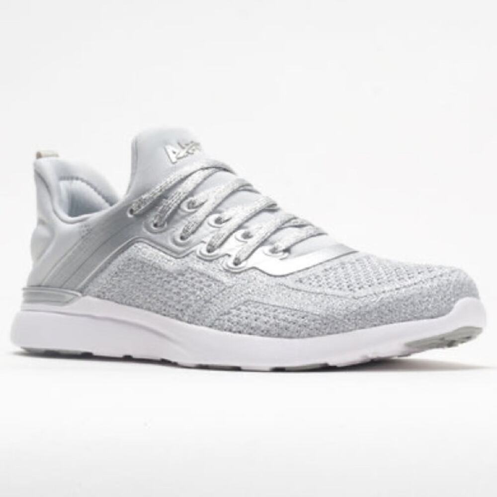 APL Techloom Trainers Athletic Sneakers in Metallic Silver, Women's 8.5, $270